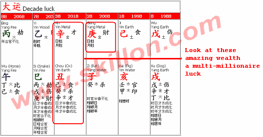 feng shui Bazi profiling of a rich girl